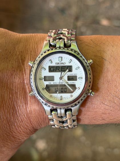 SEIKO H021-8050 Analog Digital Quartz Men H021 Men'S Vintage 340530803 Japan Movement  รูปที่ 15
