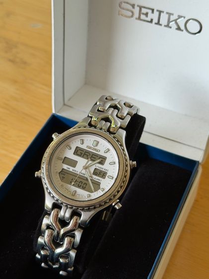 SEIKO H021-8050 Analog Digital Quartz Men H021 Men'S Vintage 340530803 Japan Movement 