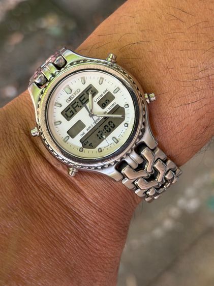 SEIKO H021-8050 Analog Digital Quartz Men H021 Men'S Vintage 340530803 Japan Movement  รูปที่ 18