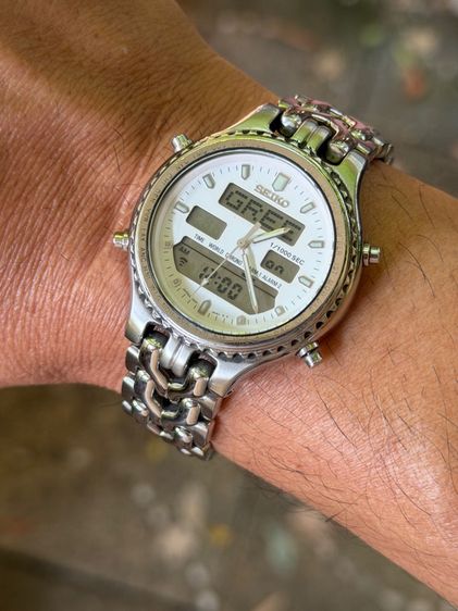 SEIKO H021-8050 Analog Digital Quartz Men H021 Men'S Vintage 340530803 Japan Movement  รูปที่ 16