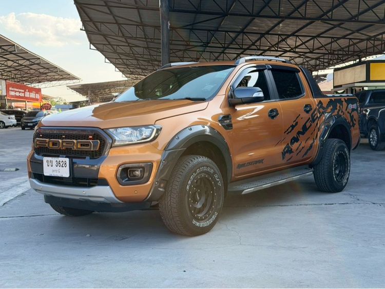 Ford Ranger 2019 2.0 Bi-Turbo 4WD Wildtrak Pickup ดีเซล ไม่ติดแก๊ส เกียร์อัตโนมัติ ส้ม รูปที่ 3