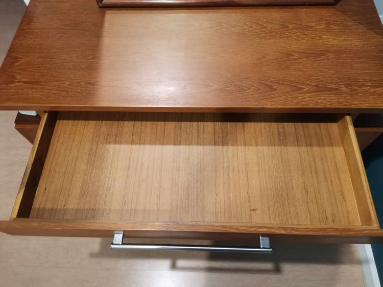 โต๊ะเครื่องแป้ง Mid-Century Modern (MCM) งานเทียบคลาสสิก ท็อปไม้อัดสักลายสวยงาม รูปที่ 8