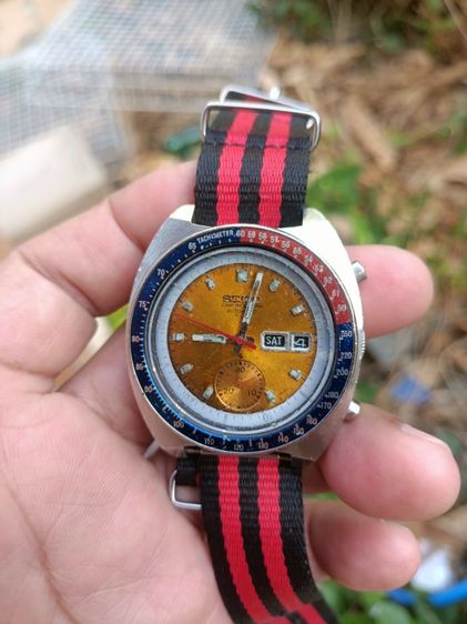 Vintage Seiko Pepsi 6139 6002 Chronograph Auto day-date ( Mechanic work needs repairs ) เป็ปซี่ งานช่าง อ่านนะครับ...กดจับเวลา รูปที่ 12