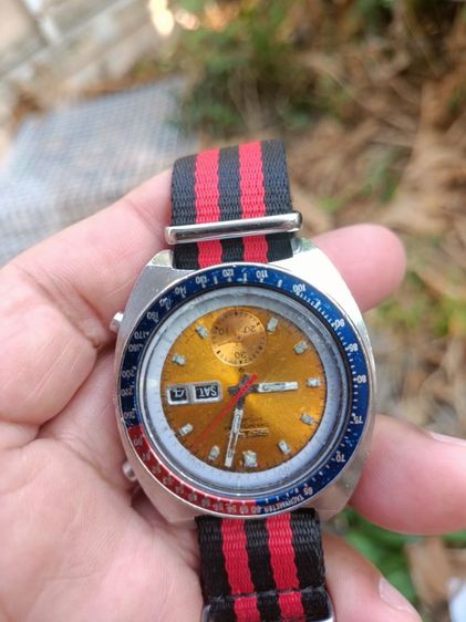 Vintage Seiko Pepsi 6139 6002 Chronograph Auto day-date ( Mechanic work needs repairs ) เป็ปซี่ งานช่าง อ่านนะครับ...กดจับเวลา รูปที่ 15