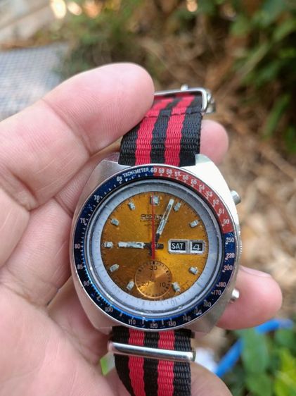 Vintage Seiko Pepsi 6139 6002 Chronograph Auto day-date ( Mechanic work needs repairs ) เป็ปซี่ งานช่าง อ่านนะครับ...กดจับเวลา รูปที่ 9