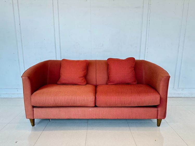 โซฟา 2 ที่นั่ง แบรนด์ LA-Z-BOY เบาะผ้าสีน้ำตาลแดง ถอดปลอกได้