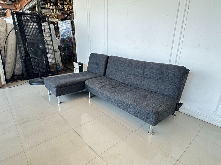 โซฟาเบด (แอลสลับฝั่งได้) แบรนด์ KONCEPT เบาะผ้าสีเทาเข้ม รูปที่ 4