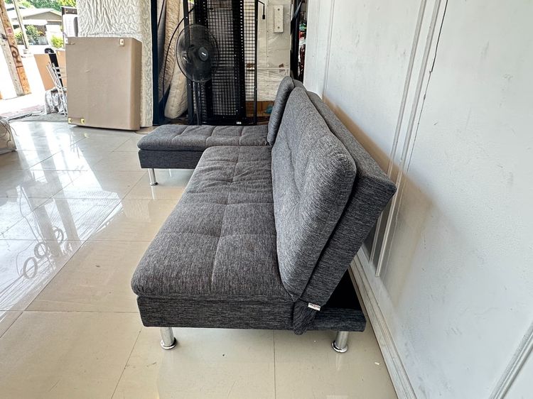 โซฟาเบด (แอลสลับฝั่งได้) แบรนด์ KONCEPT เบาะผ้าสีเทาเข้ม รูปที่ 5