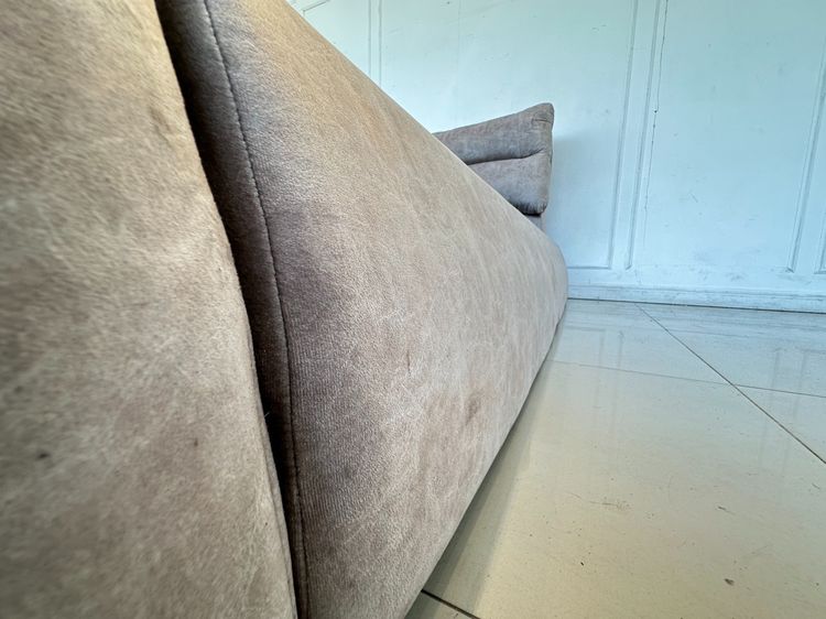 เตียงนอน ฐานสำเร็จรูป 6 ฟุต โครงไม้ MDF บุผ้ากำมะหยี่สีเทา รูปที่ 13