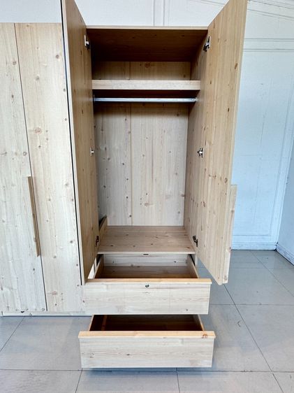 ตู้เสื้อผ้า 4 บานเปิด 2 ลิ้นชัก โครงฐานไม้ MDF สีบีช  รูปที่ 15