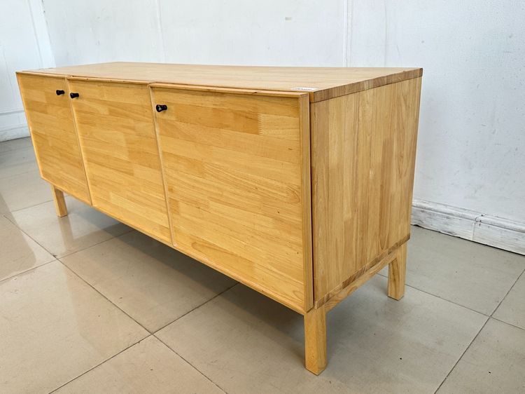 ตู้วางทีวี 3 บานเปิด  โครงไม้สนประสานทั้งตัว แผ่นหลังไม้อัดมีรูร้อยสาย รูปที่ 5