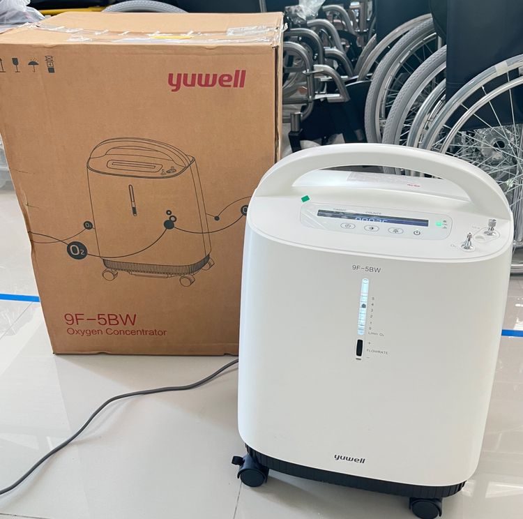 อุปกรณ์เพื่อสุขภาพ เครื่องผลิตออกซิเจนระบบไฟฟ้า Yuwell ขนาด 5 ลิตร มือ 2 รุ่น 9F-5BW 