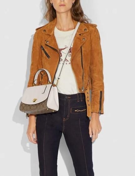 Coach แท้💯 มือสอง รุ่น F76620 COACH TILLY TOP HANDLE SATCHEL WITH SIGNATURE CANVAS COACH รูปที่ 6