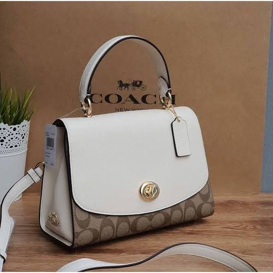 Coach แท้💯 มือสอง รุ่น F76620 COACH TILLY TOP HANDLE SATCHEL WITH SIGNATURE CANVAS COACH รูปที่ 3
