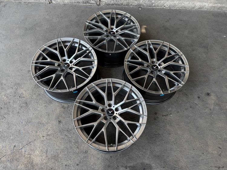 ล้อแม็กขอบ18 5รู100 กว้าง8 ออฟ38 สีไฮเปอร์แบล็ค ล้อเบา FLOW FORMING สภาพสวย รูปที่ 3