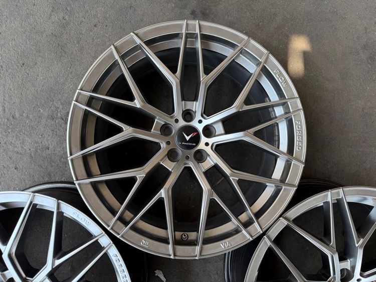 ล้อแม็กขอบ18 5รู100 กว้าง8 ออฟ38 สีไฮเปอร์แบล็ค ล้อเบา FLOW FORMING สภาพสวย รูปที่ 7