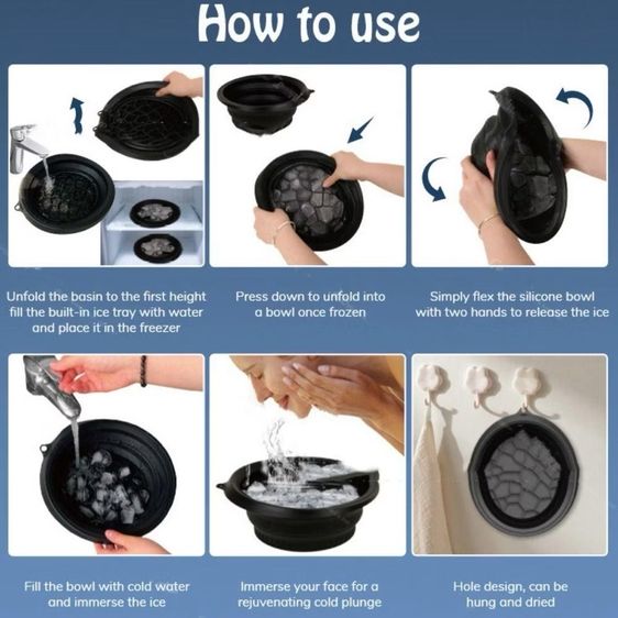 อ่างล้างหน้าน้ําแข็งซิลิโคนพับได้ รูปที่ 4