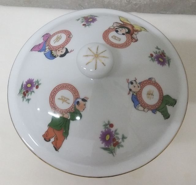 ชามเซรามิคเก่าพร้อมฝาปิด จากเมืองหลี่หลิง ประเทศจีน รูปที่ 6