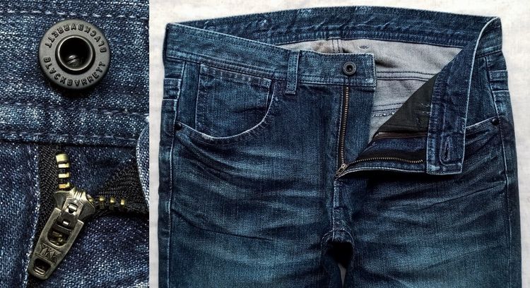 NEIL BARRETT ยีนส์ด้าน เคลือบเงา (wax) ผู้ชาย รูปที่ 9