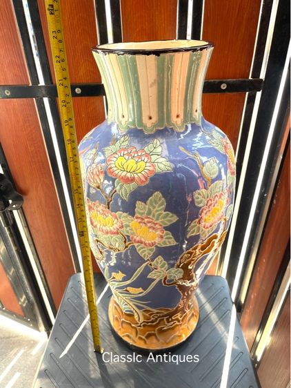 แจกันเซรามิก นกฟีนิกซ์และดอกโบตั๋น เก่าสะสม รูปที่ 15