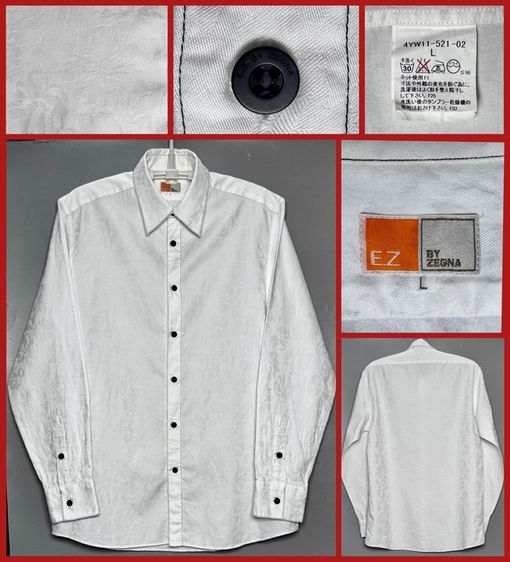 เสื้อเชิ้ต Zegna ของแท้ แบบสวยสีขาว ทอลาย ART ในเนื้อผ้า