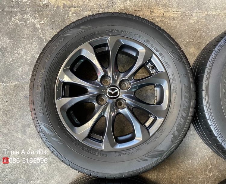 ✨ล้อแม็กพร้อมยาง✨Mazda 2 Skyactiv ขอบ 15 สีดำมิดไนท์ รูปที่ 4