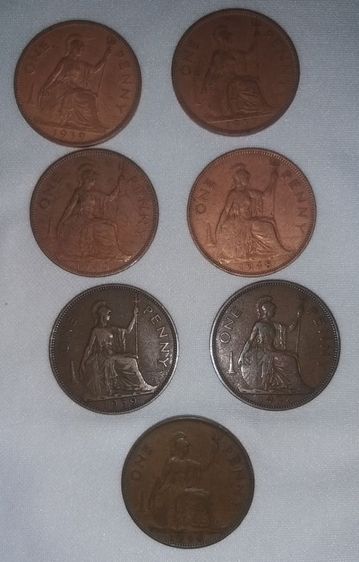 เหรียญ 1 เพนนี พระเจ้าจอร์จที่ 6  รูปที่ 2