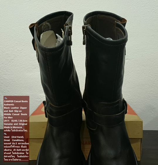 CAMPER Boots, Men's 11UK 45EU(29.5cm) Original MADE IN MOROCCO ของแท้ มือ 2 สภาพเยี่ยม, รองเท้าบู้ท CAMPER หนังแท้ พื้นเต็ม ไม่มีตำหนิใดๆ รูปที่ 6