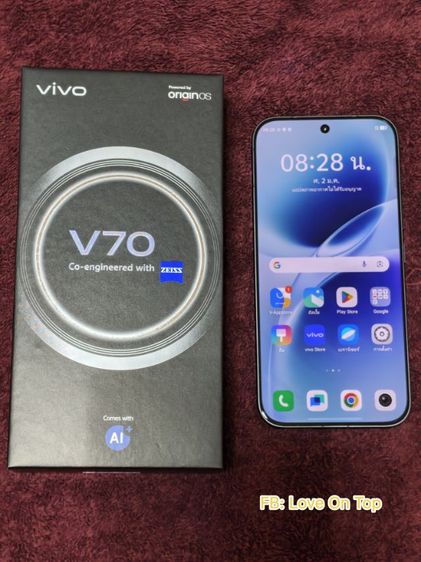 VIVO V70 5G สีดำ Ram8 Rom256 เครื่องศูนย์ไทย อุปกรณ์แท้ครบกล่อง เครื่อง 10 วัน สภาพสวยเหมือนใหม่ ประกันยาว