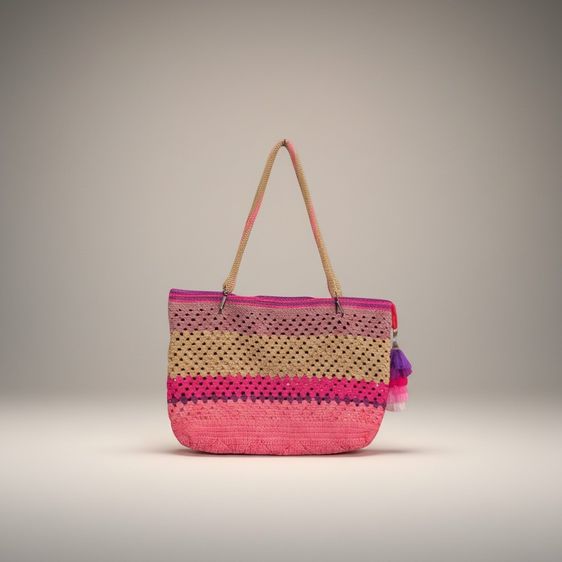 กระเป๋าถัก Handmade งานพรีเมียม เปลี่ยนสายได้ 2 สไตล์ ของใหม่มือหนึ่ง รูปที่ 2