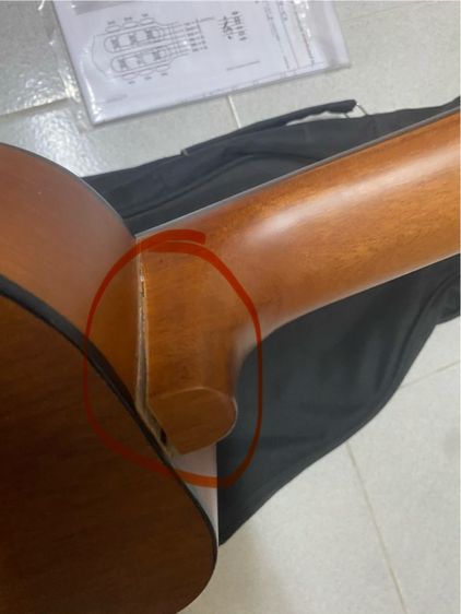 กีตาร์ไซซ์เล็ก ยามาฮ่า ตำหนิที่วงกลมไว้  รูปที่ 16