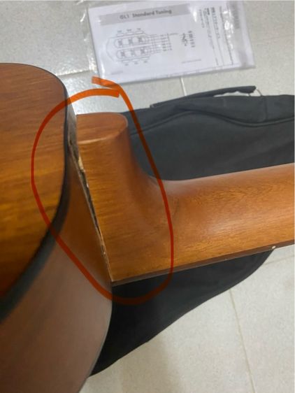 กีตาร์ไซซ์เล็ก ยามาฮ่า ตำหนิที่วงกลมไว้  รูปที่ 18