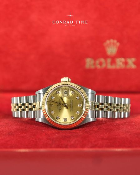 Rolex Datejust 79173 Champagne Diamond Dial Two-Tone Jubilee 26mm.  รูปที่ 10