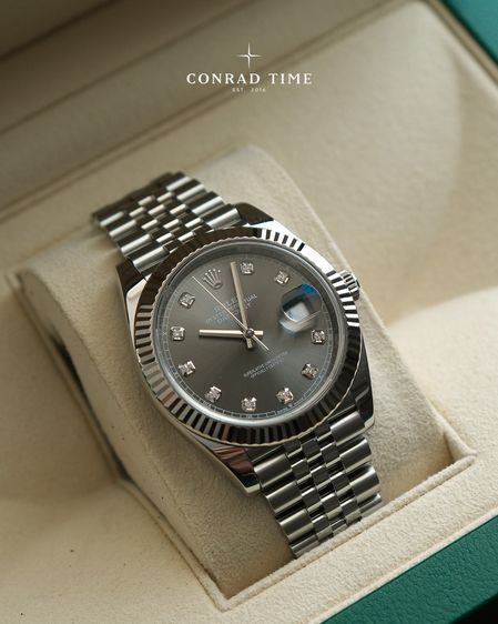 Rolex Datejust 126334 Grey Diamond Dial Jubilee 2021 41 mm. Fullset 