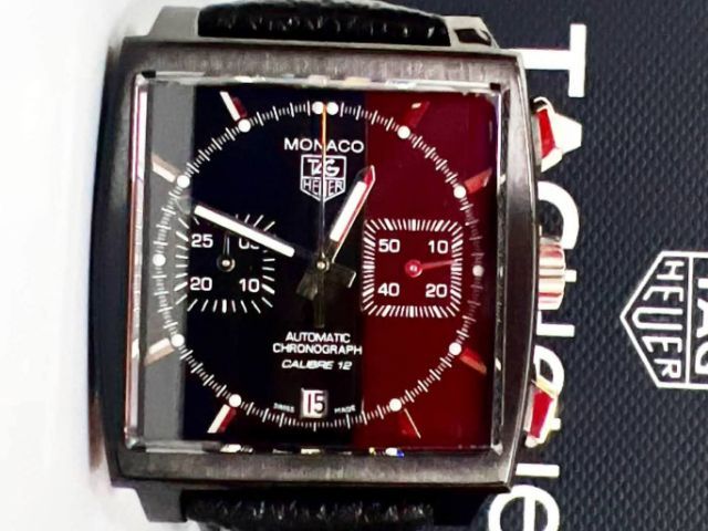 ดำ Tag Heuer Monaco Chronograph Calibre12 AMC Edition Black PVD CAW211M🇨🇭
        