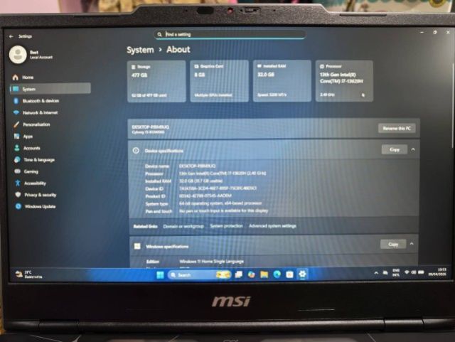MSI Cyborg 15 B13WEKG-465TH รูปที่ 2