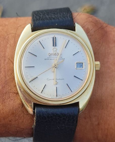 นาฬิกาวินเทจสวิส ยี่ห้อดัง Ω  OMEGA รุ่น หอดูดาว (Constellation) ทองแท้ 14K แปะทั้งเรือน (14K Gold Cap) สภาพสวยเก็บสะสม