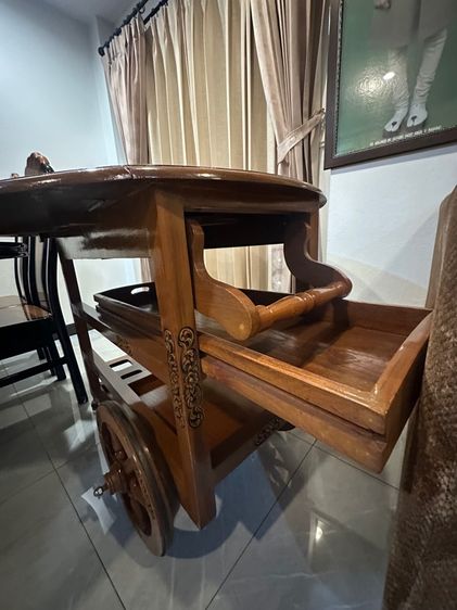 โต๊ะเลื่อนได้แกะสลักอเนกประสงค์ รูปที่ 5