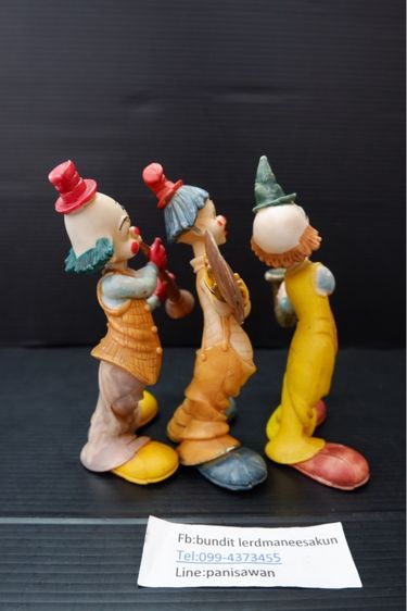 ตุ๊กตาตัวตลกเรซินหล่อแบบวินเทจขนาด 5 นิ้ว 3 ชิ้น เพ้นท์มือ รูปทรงเครื่องดนตรี ผลิตในอิตาลี 990 บาท รูปที่ 4