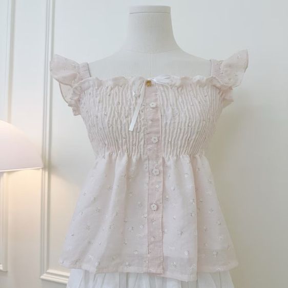 RIKA น้องดาริ เสื้อสม็อคอกแขนระบาย