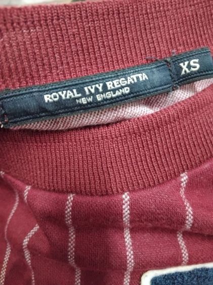 Royal Ivy Regatta เสื้อสเวตเชิ้ตแขนยาว สีแดงลายทาง สภาพดี ไซส์ XS รูปที่ 4