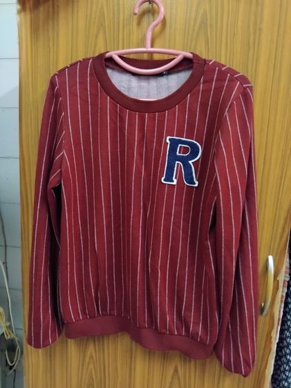 Royal Ivy Regatta เสื้อสเวตเชิ้ตแขนยาว สีแดงลายทาง สภาพดี ไซส์ XS