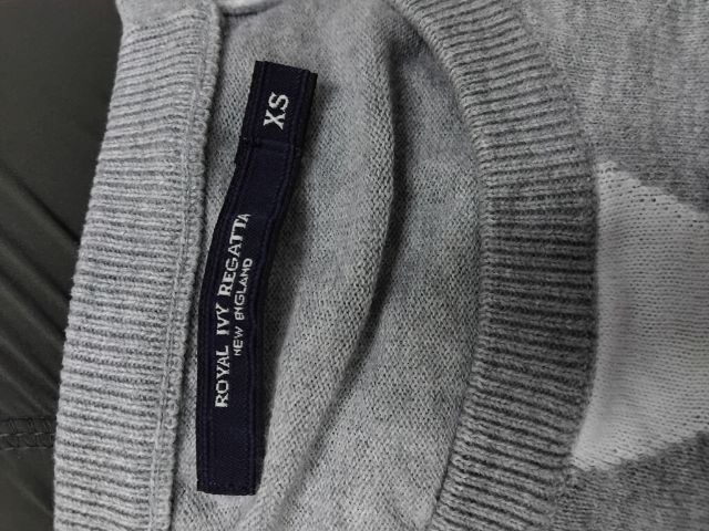 Royal Ivy Regatta เสื้อสเวตเชิ้ตแขนยาว เทา-กรม-ขาว ทรงสปอร์ต ไซส์ XS รูปที่ 2