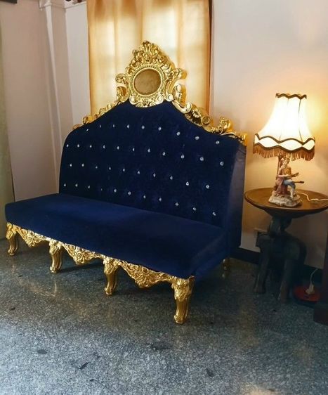 โซฟาหลุยส์สีน้ำเงินเข้ม รูปที่ 3