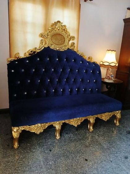 โซฟาหลุยส์สีน้ำเงินเข้ม รูปที่ 2