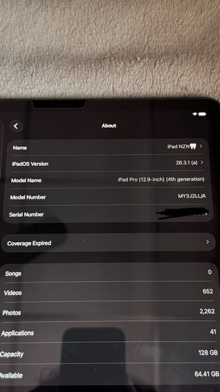 iPad Pro 12.9' Gen4 128GB Wi-Fi Cellular  รูปที่ 3
