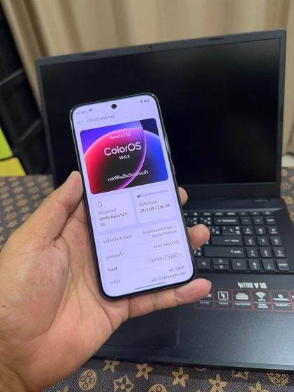 Oppo Reno 14F 5G Green 12GB Rom 256GB ดูหนังฟังเพลงโซเชียลสบายมาก กล้องสวยย ครับ รูปที่ 7