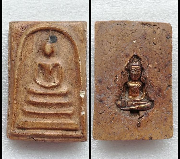 สมเด็จพิมพ์ฐาน9 ชั้นอกV พิมพ์ชฎาพรหมเกศ ขรัวโตพิมพ์ 3 บาตร สมเด็จ หลังฝังพระยอดธง รูปที่ 10