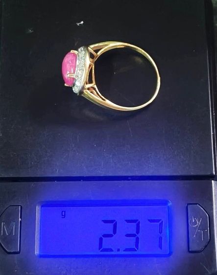 แหวนทับทิมล้อมเพชรแท้ทอง 14k รูปที่ 3