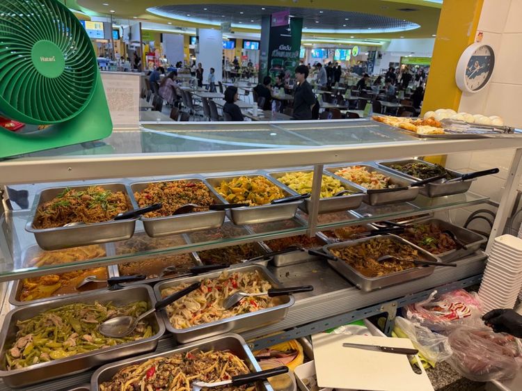 ตู้ขายข้าวแกง 2 ชิ้น ขอบอลูมิเนียมประตู